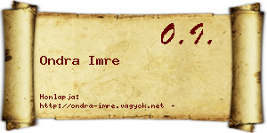 Ondra Imre névjegykártya